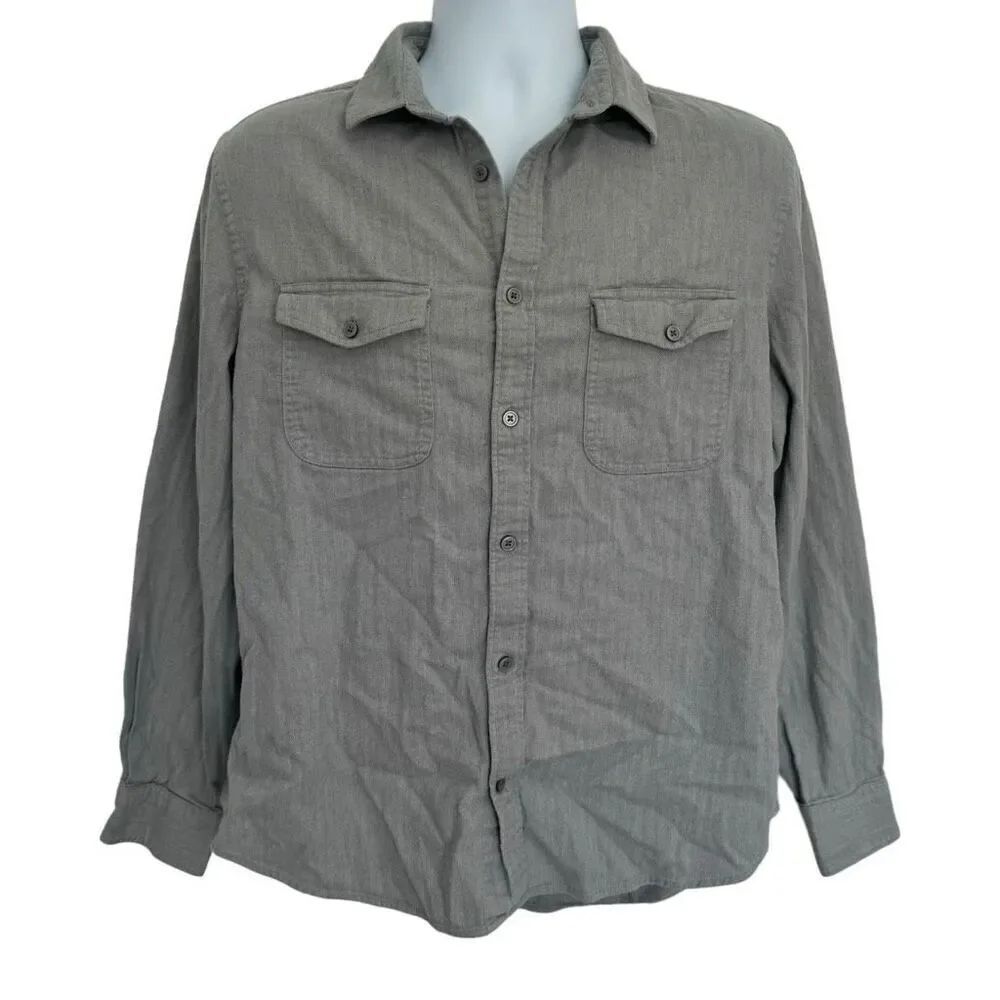 Express Men’s Long Sleeve Button Down Shirt Gray Size Medium